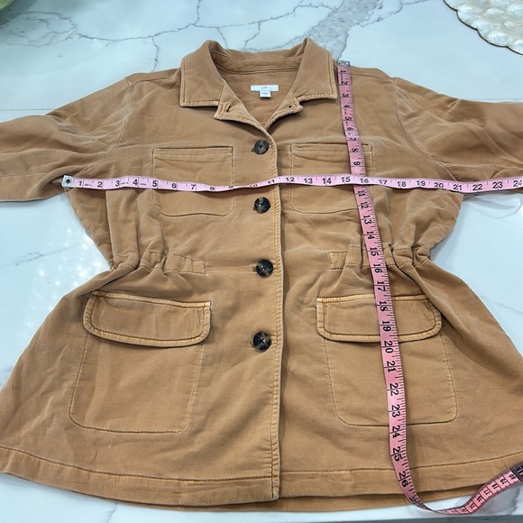 J. Jill Anorak Cinch Waist Cotton Spandex Jacket Toffee Color. Size M - Picture 9 of 9